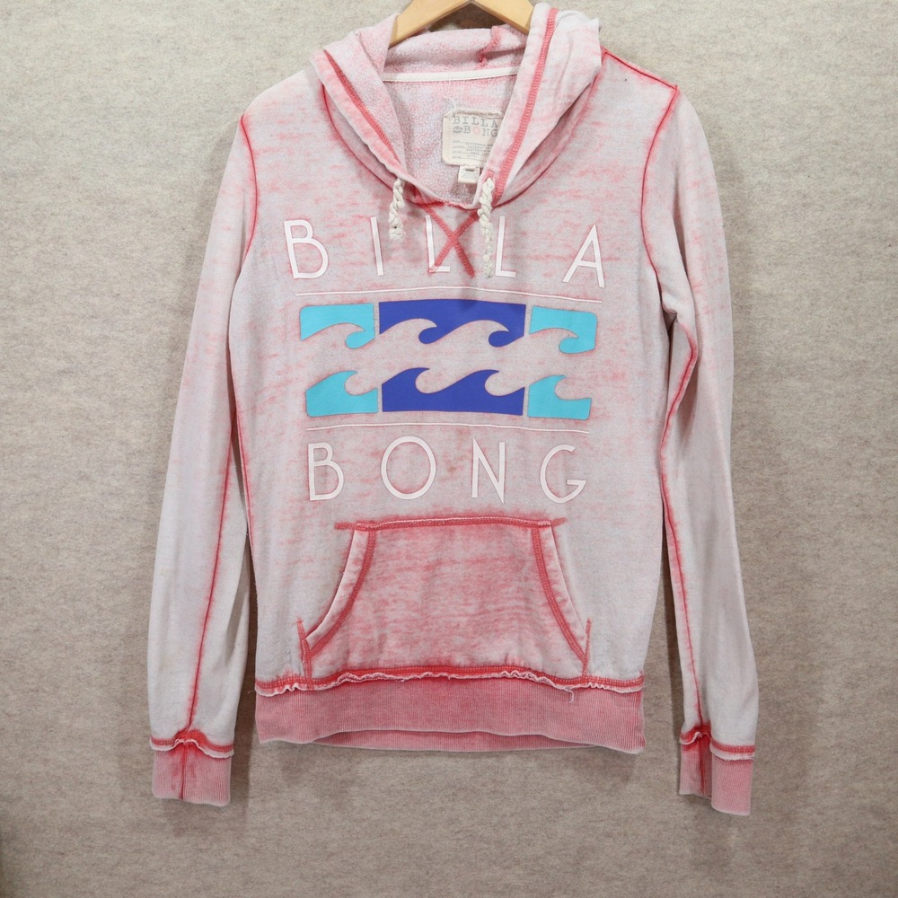 Billabong Hoodie Large Surf Y2K Acid Wash Graphic Pullover Sweatshirt